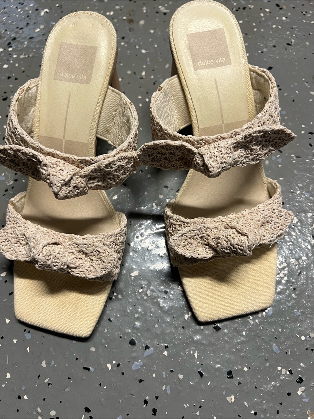 Dolce Vita Neutral Braided Strap Heeled Sandals
